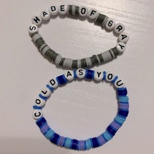 Taylor Swift *COLD AS YOU* Themed Friendship Bracelet Pair with title and lyrics
